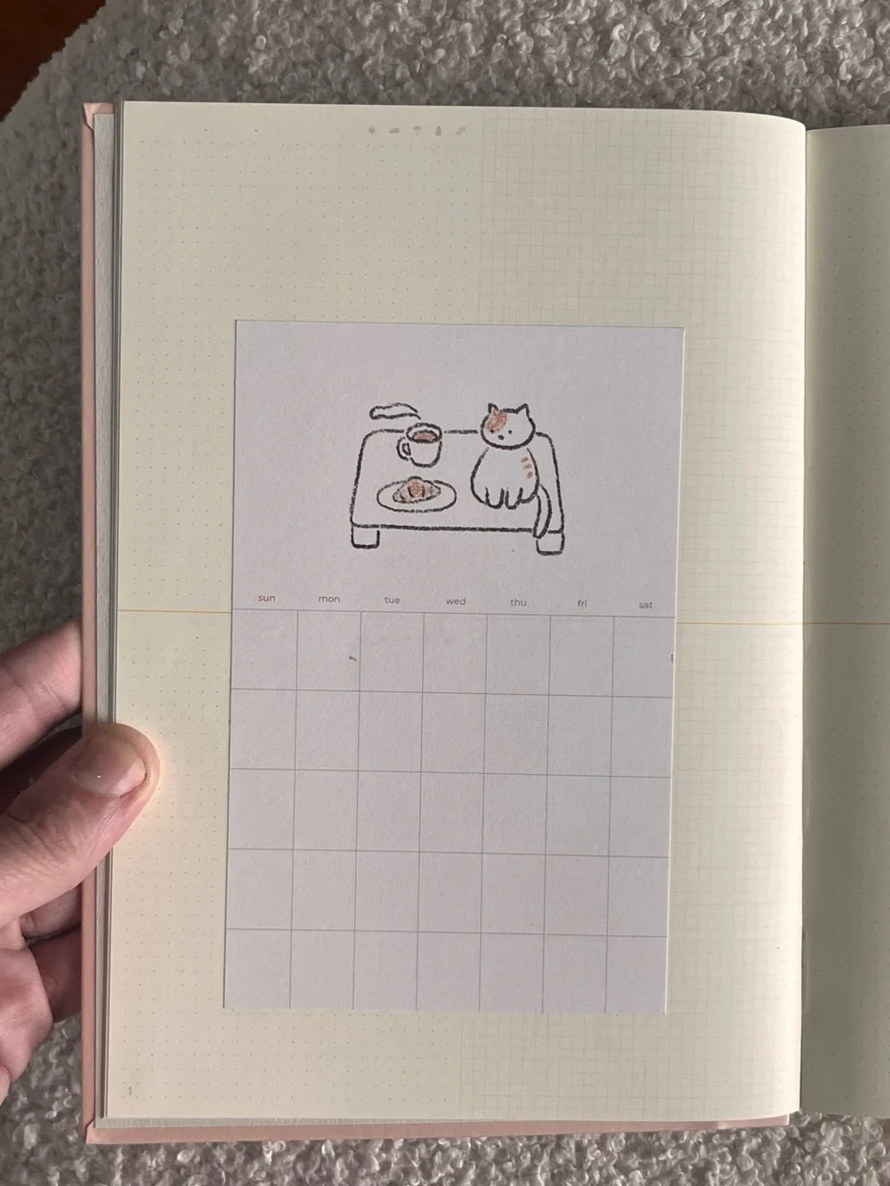 Sunny Minimal Pastel Pink Dot Grid Daily & Reviewing Log Notebook Journal